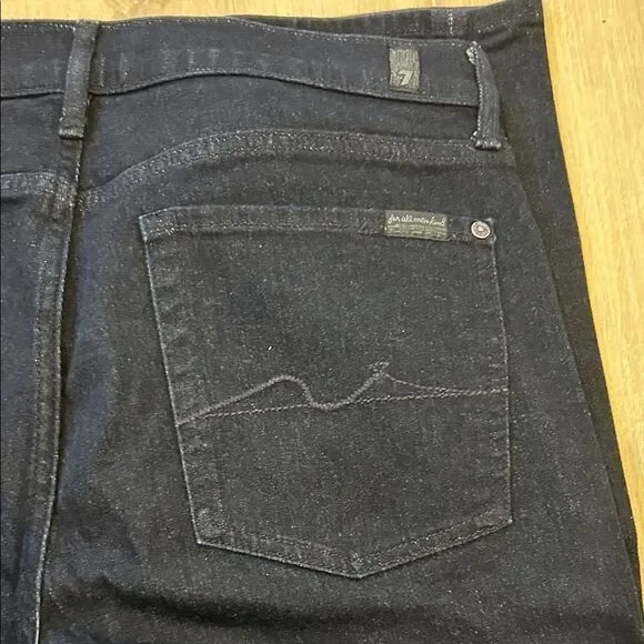 7 For All Mankind Straight Cut Dark Wash Men’s Jeans, Size 34x32 - Picture 5 of 6